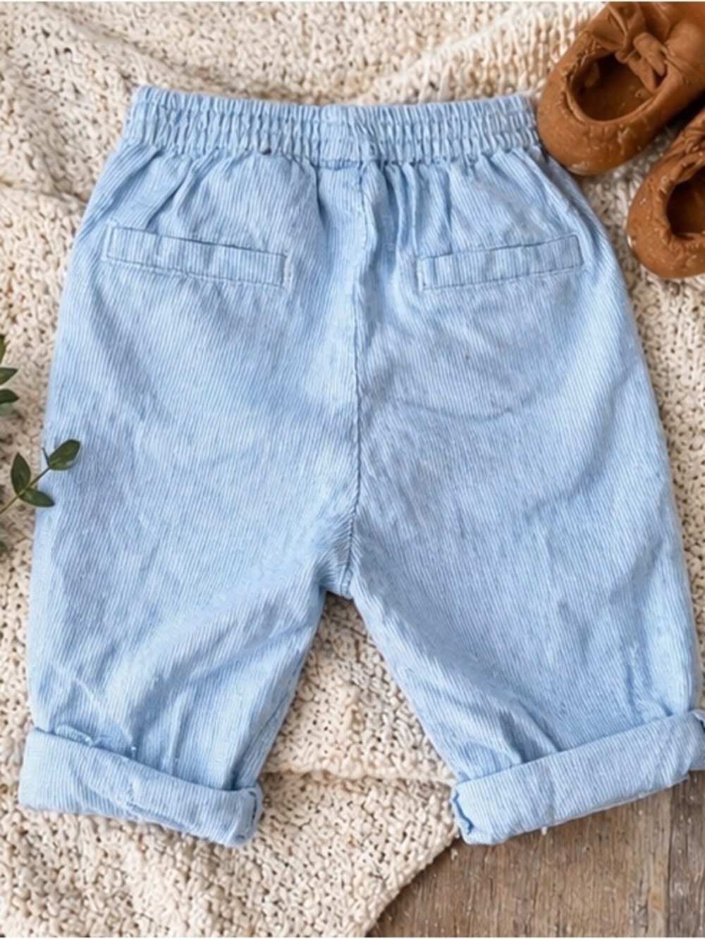 0-3M Janie and Jack‎ Blue Stripe Roll Cuff Pants